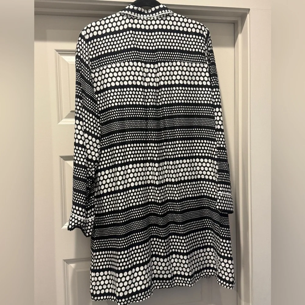 Kate Spade Black and White Polka Dot Pajama Top